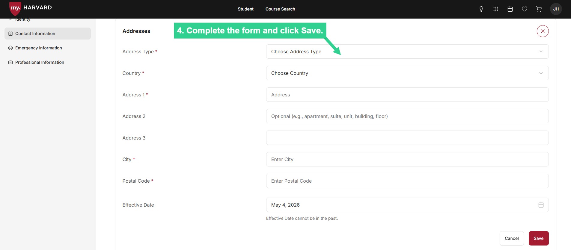 Complete form and click Save